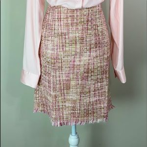 (0034) Folio Pink Tweed Pencil Skirt